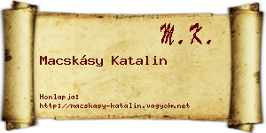 Macskásy Katalin névjegykártya