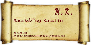 Macskásy Katalin névjegykártya